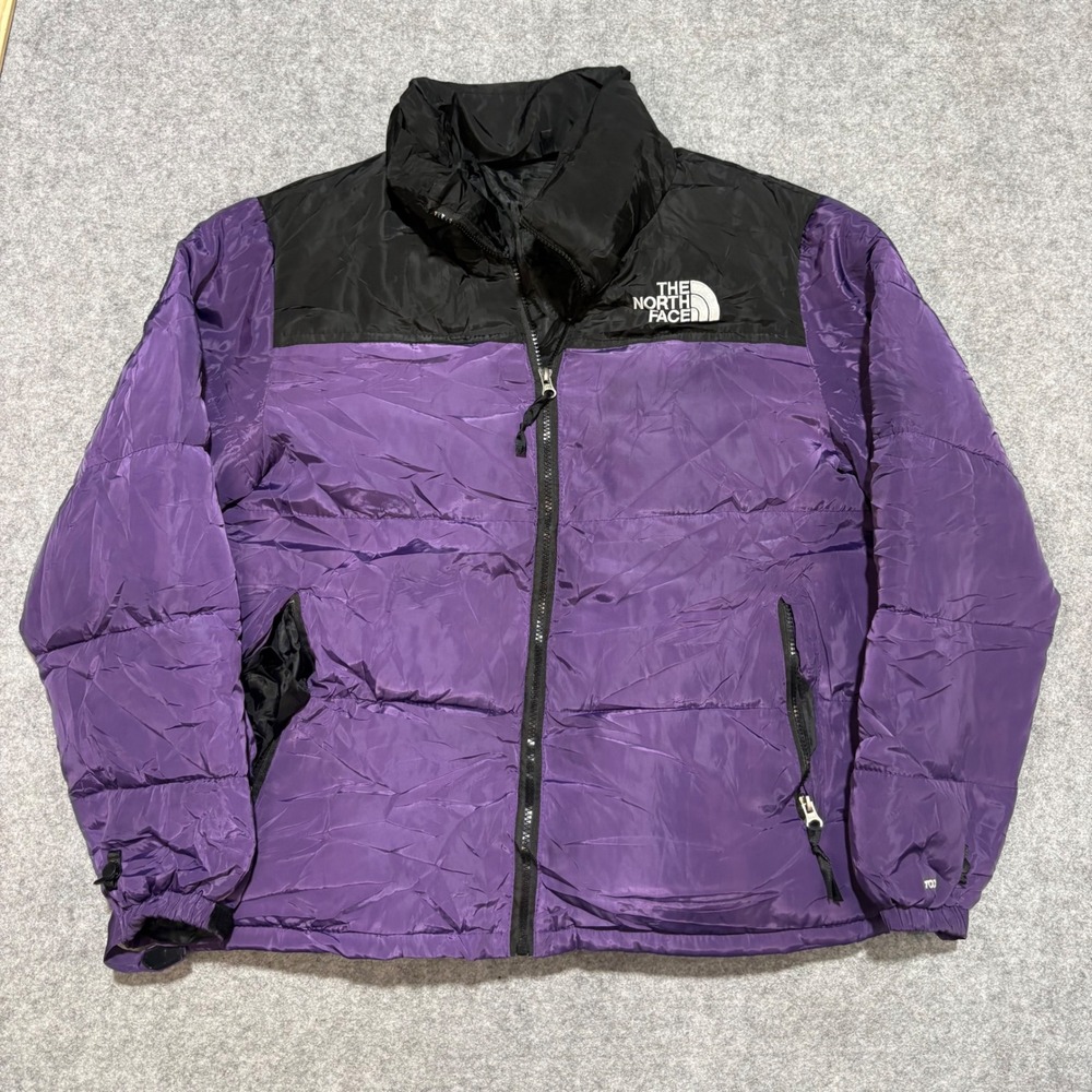 The North Face Nuptse 700 Down Puffer Jacket Purple Black Mens med F721336